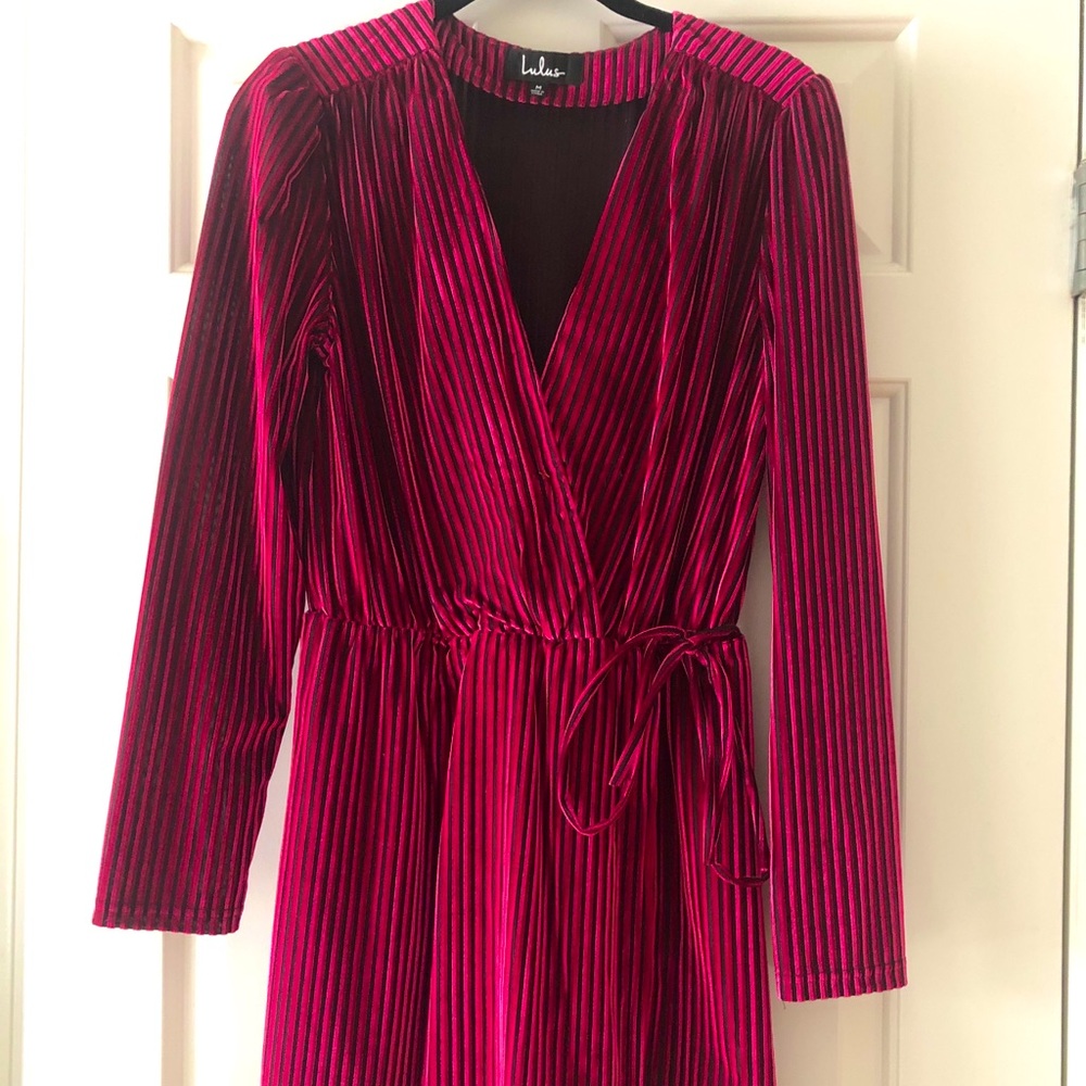 Maroon velvet dress